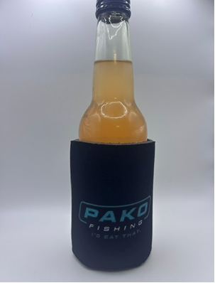 PAKO Fishing black stubbie cooler close-up